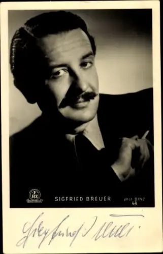 Ak Schauspieler Sigfried Breuer, Portrait mit Zigarette, FBZ Verlag
