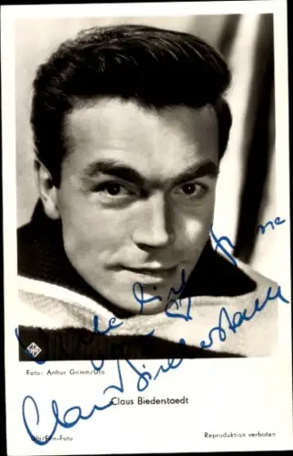 Ak Schauspieler Claus Biederstaedt, Portrait, Autogramm