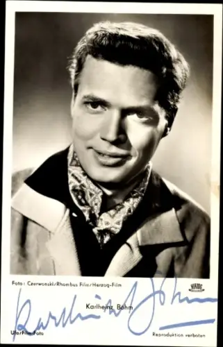 Ak Schauspieler Karlheinz Böhm, Herzog Film, Portrait, Autogramm