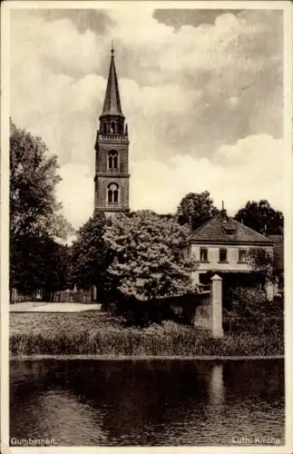 Ak Gussew Gumbinnen Ostpreußen, Lutherische Kirche