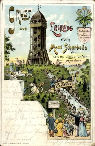 Litho Leipzig in Sachsen, Scherbelberg, Mont Scherbelio, Aussichtsturm