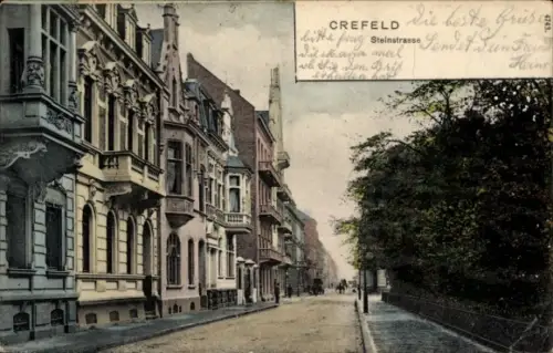 Ak Krefeld am Niederrhein, Steinstraße