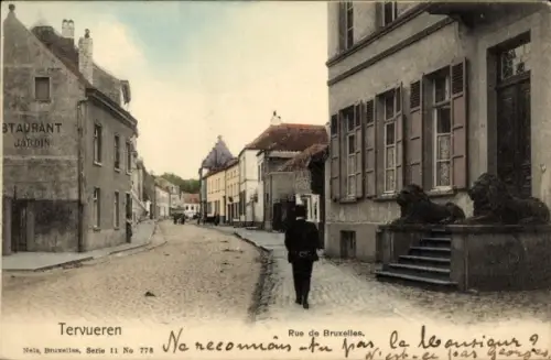 Ak Tervuren Tervueren Flämisch Brabant Flandern, Rue de Bruxelles, Restaurant