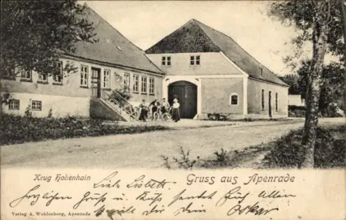 Ak Aabenraa Apenrade Dänemark, Krug Hohenhain, Gruss aus  Personen auf der Straße,  