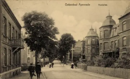 Ak Aabenraa Apenrade Dänemark, Ostseebad  Forstallee, Bäume, Straßenansicht,  