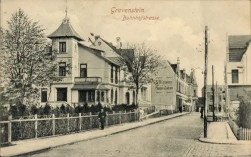 Ak Gråsten Gravenstein Dänemark,  Bahnhofstraße