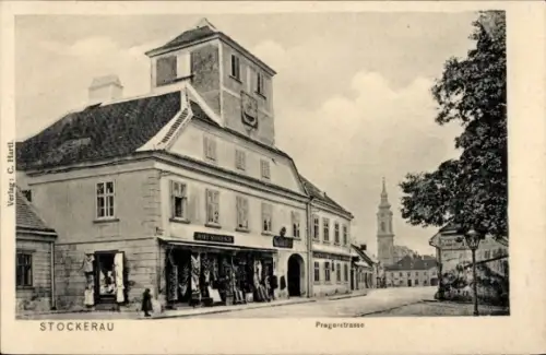 Ak Stockerau in Niederösterreich,  Pragerstraße, Verlag C. Hartl,  Ansicht