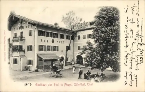 Ak Fügen im Zillertal Tirol, Gasthaus zur Post