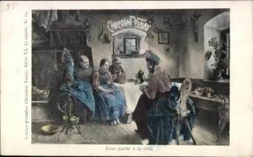 Künstler Ak Chocolat Vinay, Pour partir à la ville, Reklame