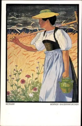 Künstler Ak Münger, Berner Bauernmädchen