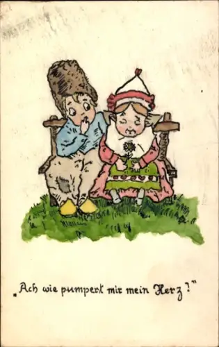 Künstler Ak Ach wie pumpert mir mein Herz? Kinder