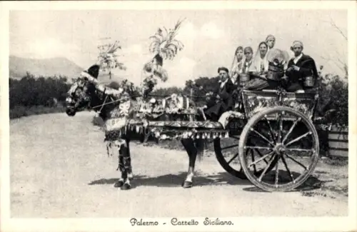 Ak Palermo Sizilien Sicilia Italien, Carretto Siciliano
