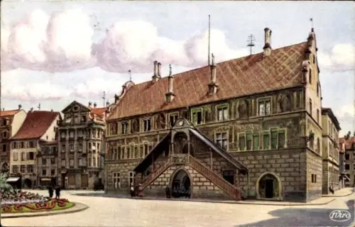 Ak Mulhouse Mülhausen Elsass Haut Rhin, Rathaus