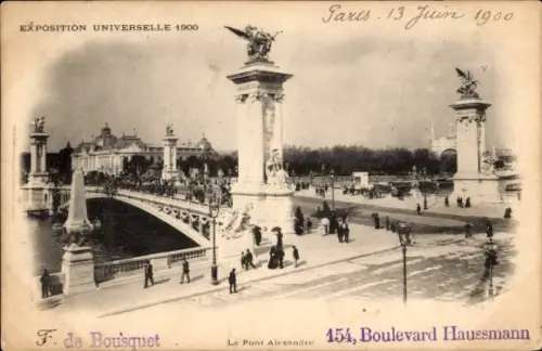 CPA Paris VII, Pont Alexandre III, Exposition Universelle 1900