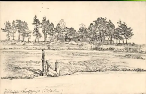 Künstler Ak Polnische Landschaft, Sokolow, 1. WK, Batterie Wieck 1914-1916