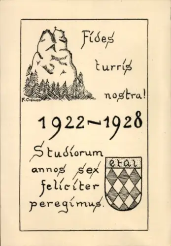 Studentika Ak Fides turris nostra, 1922-1928