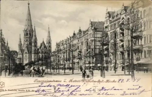 Ak Berlin Charlottenburg, Tauentzienstraße, Kaiser Wilhelm Gedächtniskirche
