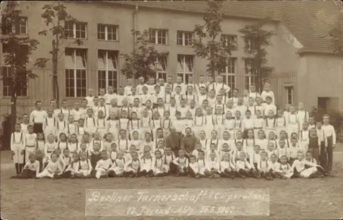 Foto Ak Berliner Turnerschaft Corporation, 18. Jugend-Abteilung 25. Juni 1907