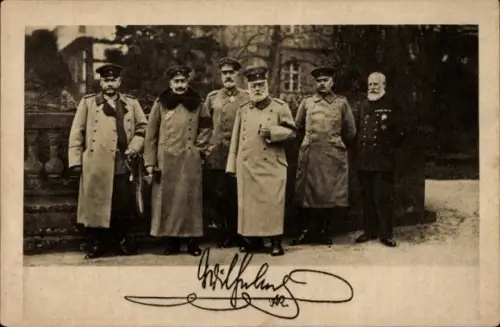 Ak Kaiser Wilhelm II., Hindenburg, Ludendorff, König Ludwig III von Bayern, Holtzendorff