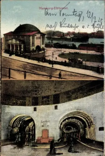 Ak Hamburg Mitte St. Pauli, Elbtunnel, Durchgang