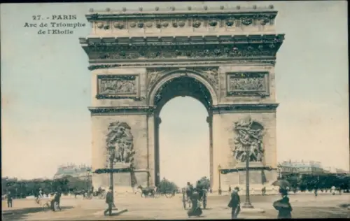 Glitzer Ak Paris VIII, Triumphbogen