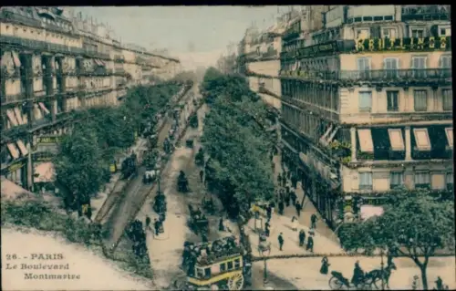 Glitzer CPA Paris II, Boulevard Montmartre