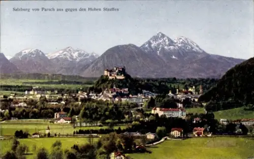 Ak Salzburg in Österreich, Gesamtansicht, Hohenstaufen, Blick von Parsch