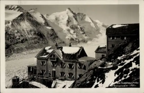 Ak Heiligenblut am Großglockner Kärnten, Kaiser Franz Josef Haus,  Grossglockner, Schnee, Berge, 