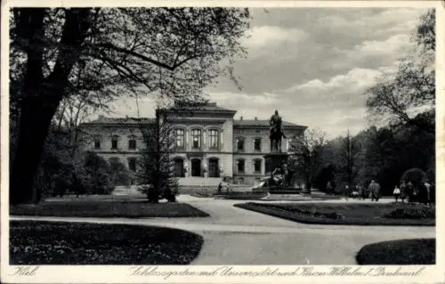 Ak Kiel, Schlossgarten, Universität, Kaiser Wilhelm Denkmal, Kiel