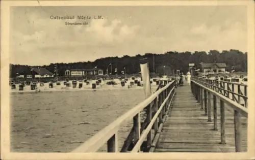 Ak Ostseebad Graal Müritz, Seebrücke zum Strand