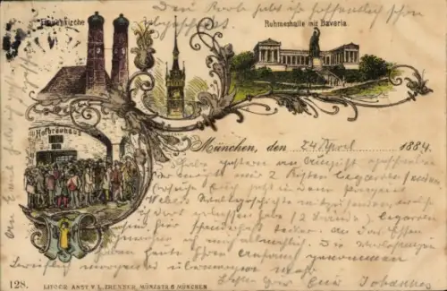 Vorläufer Litho München, Frauenkirche, Ruhmeshalle, Bavaria, Hofbräuhaus
