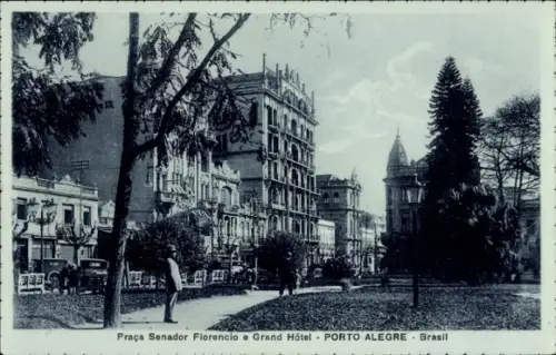 Ak Porto Alegre Brasilien, Praça Senador Florencio, Grand Hôtel,  Brasil