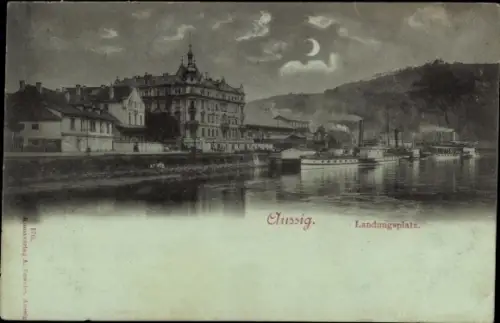 Ak Ústí nad Labem Aussig an der Elbe, Landungsplatz