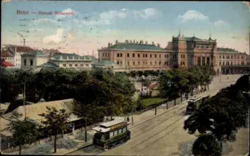 Ak Brno Brünn Südmähren, Nádraží Wilsonovo