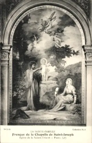 Künstler Ak Paris IX, Fresque de la Chapelle de Saint-Joseph