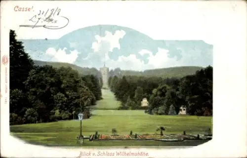 Ak Cassel Kassel in Hessen, Blick vom Schloss Wilhelmshöhe