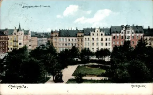 Ak Chemnitz Sachsen, Rosenplatz, Bernsdorfer Straße
