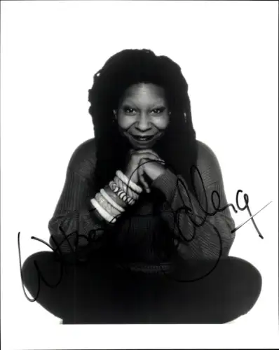 Foto Schauspielerin Whoopi Goldberg, Portrait, Autogramm