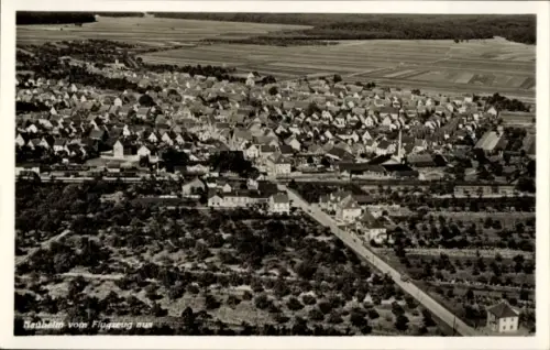 Ak Nauheim im Kreis Groß Gerau Hessen, Fliegeraufnahme