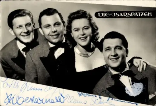 Autogrammkarte Sänger Quartett Die Isarspatzen, Portrait, Autogramme