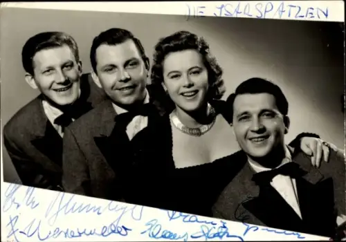 Autogrammkarte Sänger Quartett Die Isarspatzen, Portrait, Autogramme