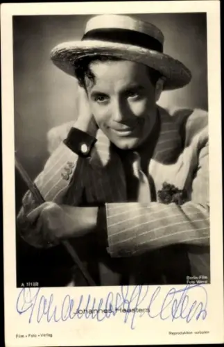 Ak Schauspieler und Sänger Johannes Heesters, Portrait mit Hut, Autogramm