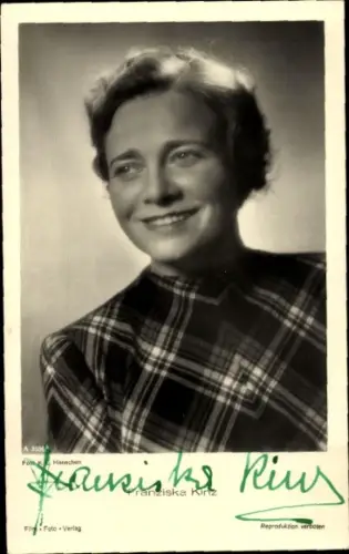 Ak Schauspielerin Franziska Kinz, Portrait