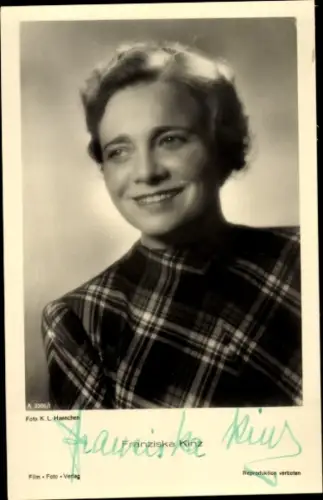 Ak Schauspielerin Franziska Kinz, Portrait