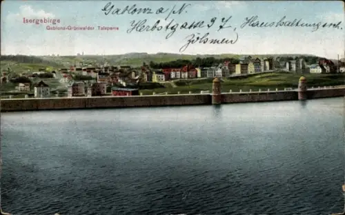 Ak Jablonec nad Nisou Gablonz an der Neiße Region Reichenberg, Grünwalder Talsperre