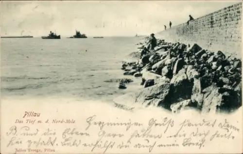 Ak Baltijsk Pillau Ostpreußen, Das Tief mit der Nord Mole