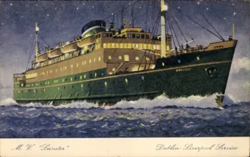 Ak Dampfer M.V. Leinster, Dublin-Liverpool Service