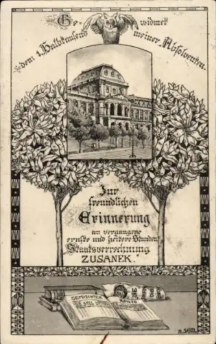 Ak Wien 3, K. k. Staatsbeamter Hugo Zusanek, Staatsverrechnung, 1. Halbtausend Absolventen