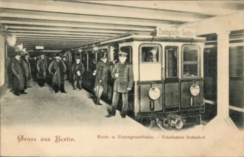Ak Berlin Tiergarten, Potsdamer Bahnhof, Untergrundbahn, U-Bahn Richtung Zoologischer Garten