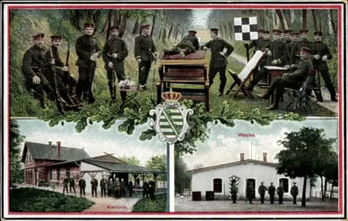 Ak Burghausen Rückmarsdorf Leipzig, Bienitz, Militär-Schießstand, Kantine, Wache